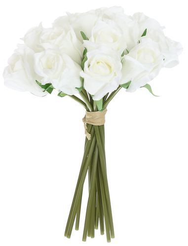 Растение искусственное Букет роз 30 см белый 15