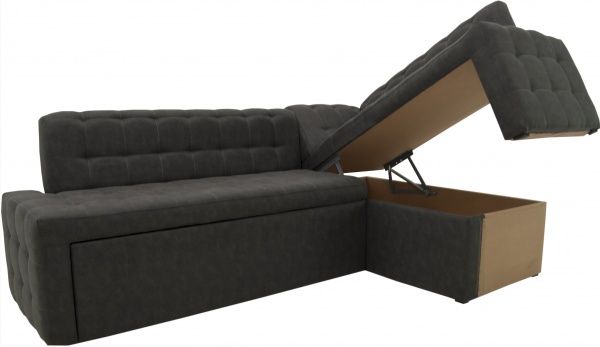 Уголок кухонный Кедр КАРАТ раскладной Г искусственная замша темно-серый