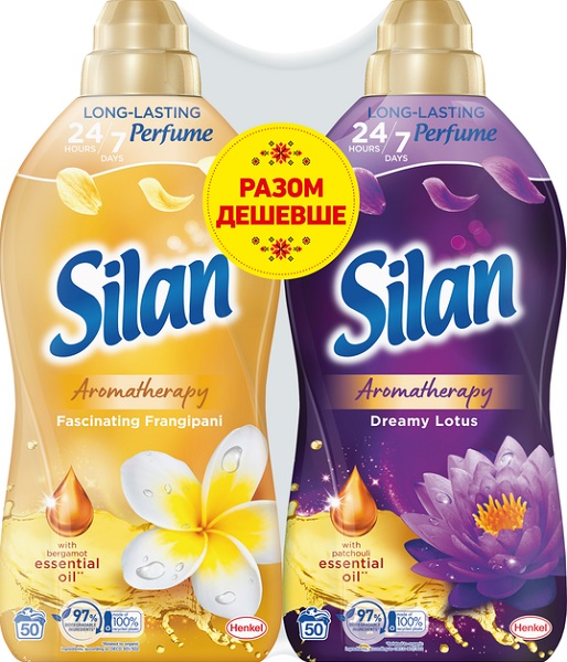 Кондиціонер-ополіскувач Silan Ароматерапія Казковий лотос+Захоплюючий франджипані 1,1 л