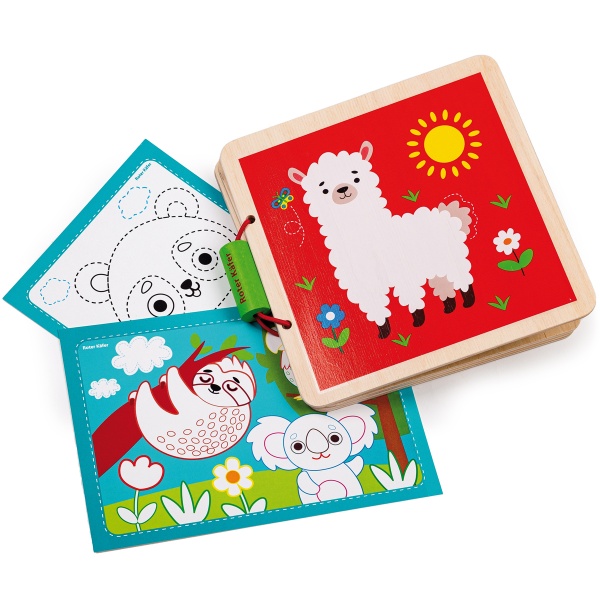 Іграшка дерев'яна Roter Kafer книга в коробці Зоопарк RW3036