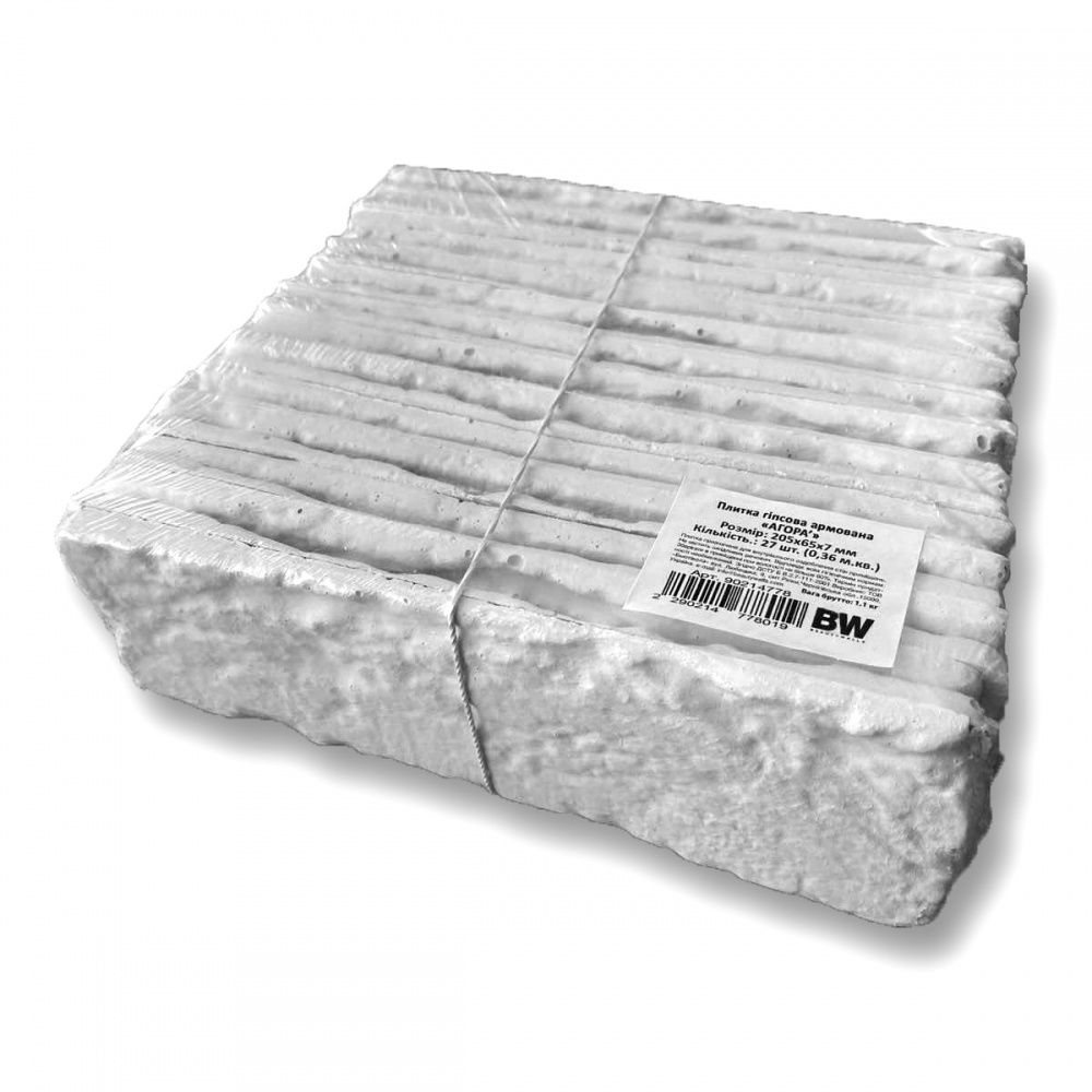 Плитка гіпсова пряма BeautyWalls АГОРА армована 0,35 кв.м