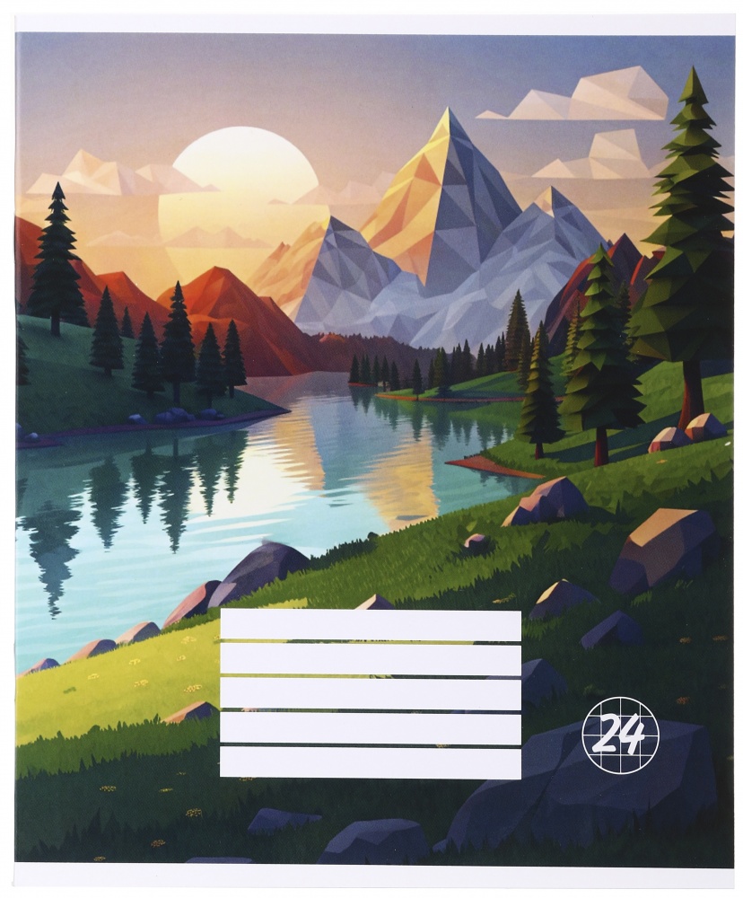 Тетрадь школьная Pixel landscape1_25 24 листа в клеточку Nota Bene