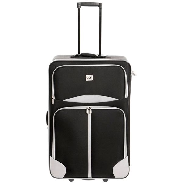 Чемодан Underprice 1022NC черный с серой полоской 71х45х23 см