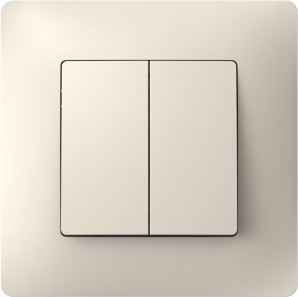 Перемикач прохідний двоклавішний Plank Electrotechnic Classic/Nordic без підсвітки 10 А 250В слонова кістка PLK0221131