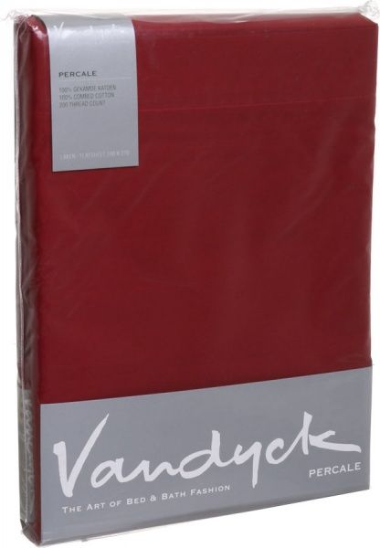 Простынь Perkal glad 270x240 см красный Vandyck 