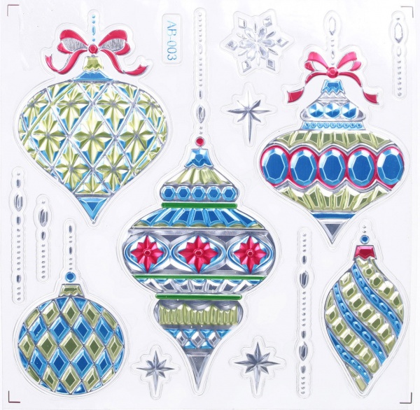 Наклейка декоративна силіконова мікс (6 дизайнів) в асортименті 91418-PN 21x22 см