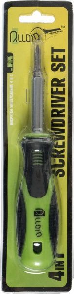 Викрутка зі змінними насадками Alloid 4 в 1 PH1 + PH2 + SL1 + SL2×75 мм OPH4Б