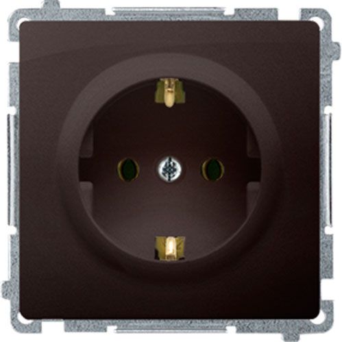 Розетка із заземленням Simon Basic без шторок шоколадний BMGSz1.01/47