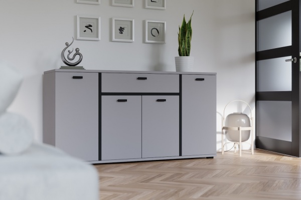 Комод SOKME Космо 1584х841х480 сірий шифер /сірий 