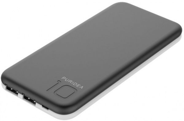 Внешний аккумулятор (Powerbank) PURIDEA 10000 mAh black/white (S2-Black White) S2 10000mAh Li-Pol Rubber black/white 