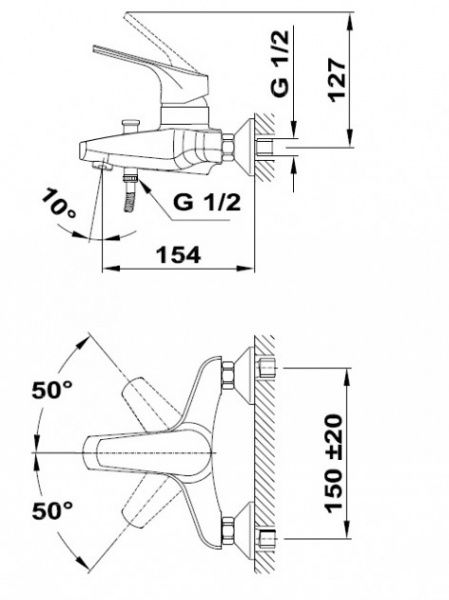 Смеситель для ванны Teka Alcudia 46.121.62.00