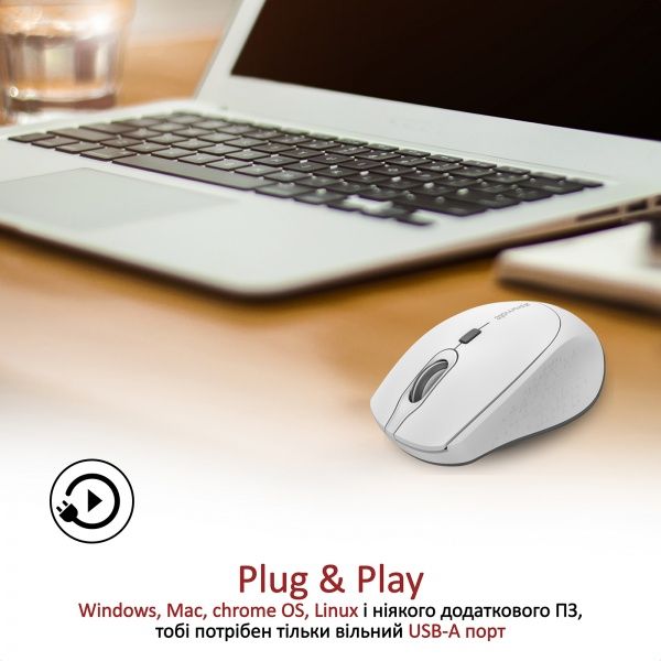 Мишка Promate Clix-5 Wireless White 