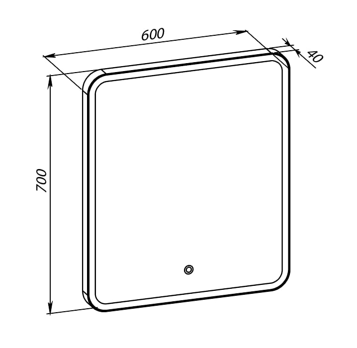 Зеркало со встроенной подсветкой Aqua Rodos Donato black 60х70 sensor