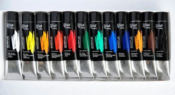 Набір фарб акрилових 12 кольорів 20 мл ROSA Gallery