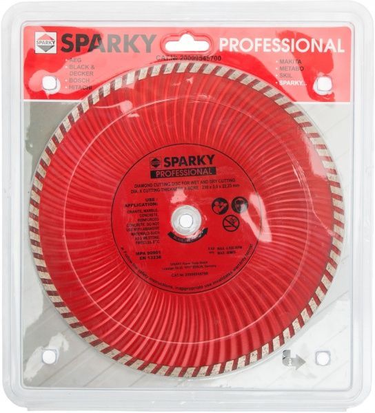 Диск алмазний відрізний Sparky  230x3,0x22,2 армований бетон