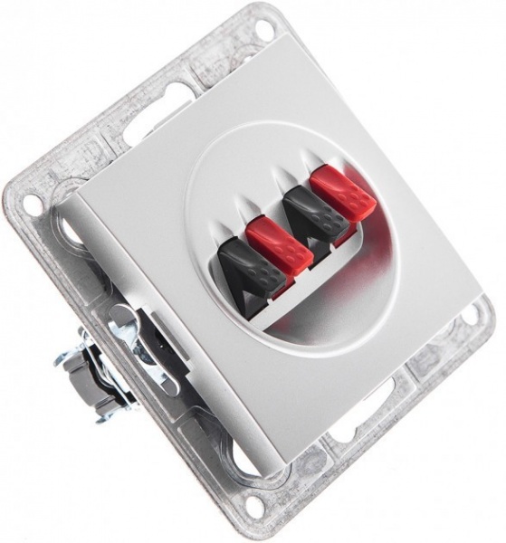 Розетка акустическая четверная Oscar серебристый металлик TLXL3535A silver metallic