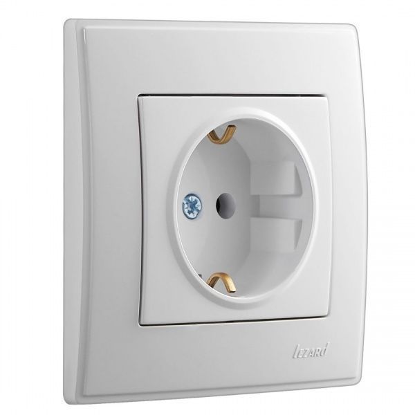 Розетка с заземлением Lezard Lesya белый 705-0202-122B