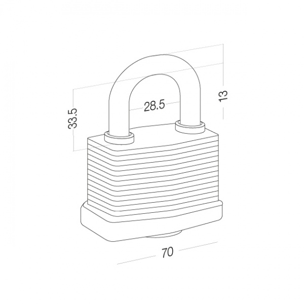 Замок навісний Horst HR-WLS-65E відкритий (амбарний) 