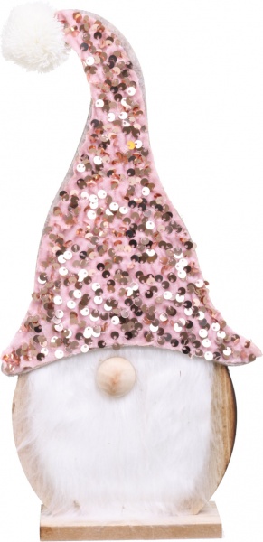 Статуэтка декоративная Санта розовая 32 см 