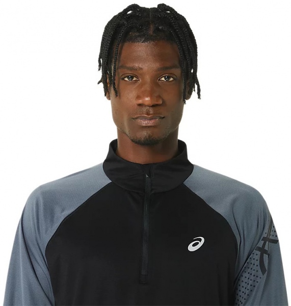 Футболка Asics ICON LS 1/2 ZIP 2011C732-001 р.M черный