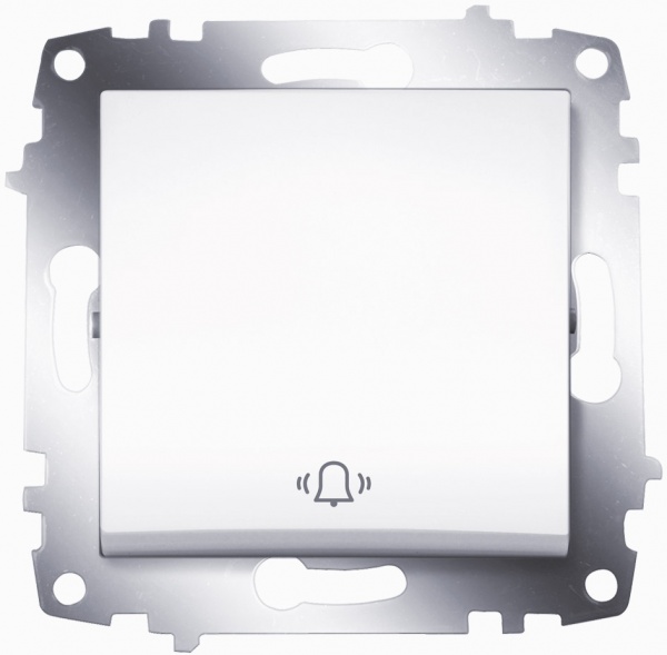 Вимикач кнопковий одноклавішний ABB Cosmo без підсвітки 10 А білий 619-010200-207