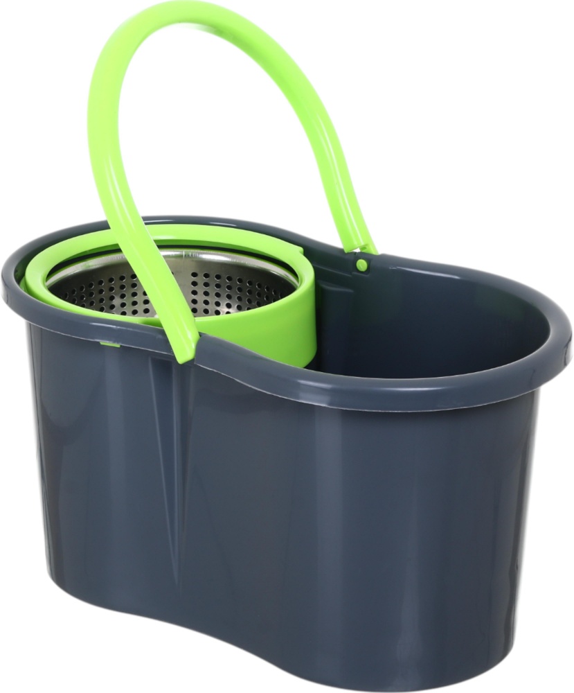 Комплект швабра и ведро с механическим отжимом для пола OBERY Double Twist 16 см синий