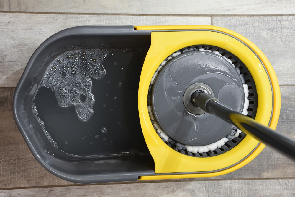 Комплект швабра і відро з механічним віджимом для підлоги Apex Espresso Spin Mop сірий