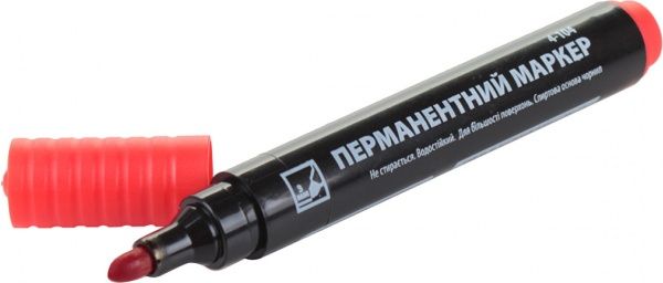 Маркер перманентний 4Office 1-3 мм 4-102 червоний 