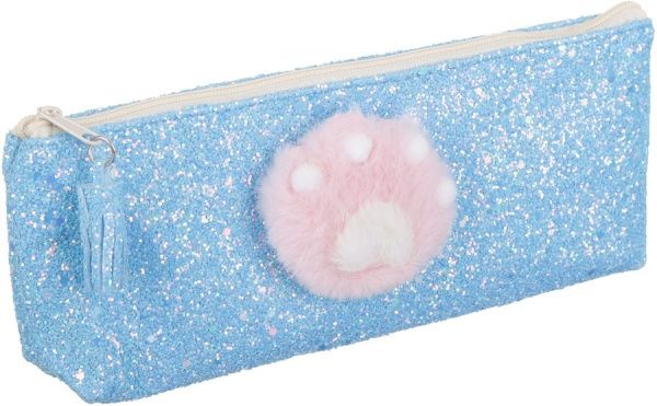 Пенал школьный Лапка котенка синий