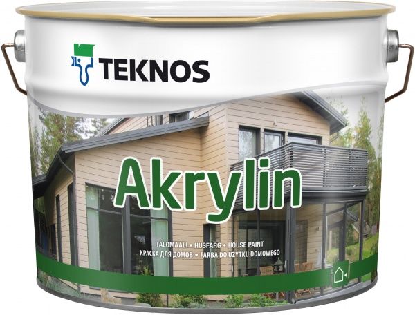 Фарба фасадна акрилатна TEKNOS Akrylin база 3 напівмат прозорий 0,9л 