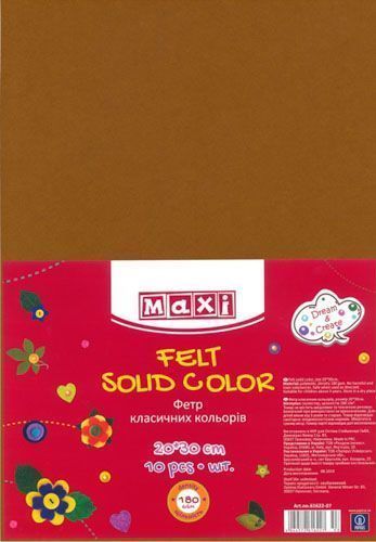 Фетр Maxi 1 шт. MX61622-07 2 мм 20х30 см коричневый