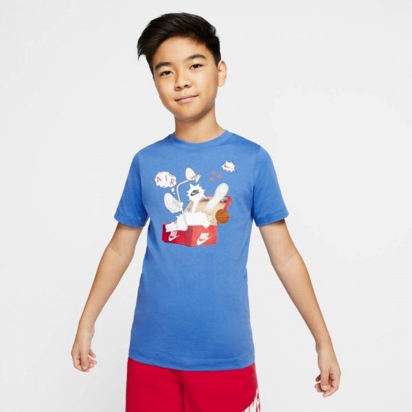 Футболка Nike B NSW TEE SHOEBOX AF1 CV2163-402 S синій