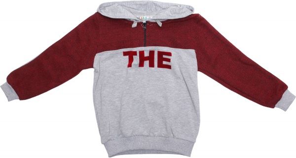 Свитшот ALG р.128 серо-красный 29554 