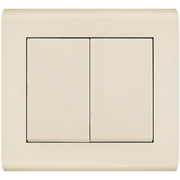 Выключатель проходной двухклавишный Makel Manolya без подсветки 10 А 250В слоновая кость 41010026