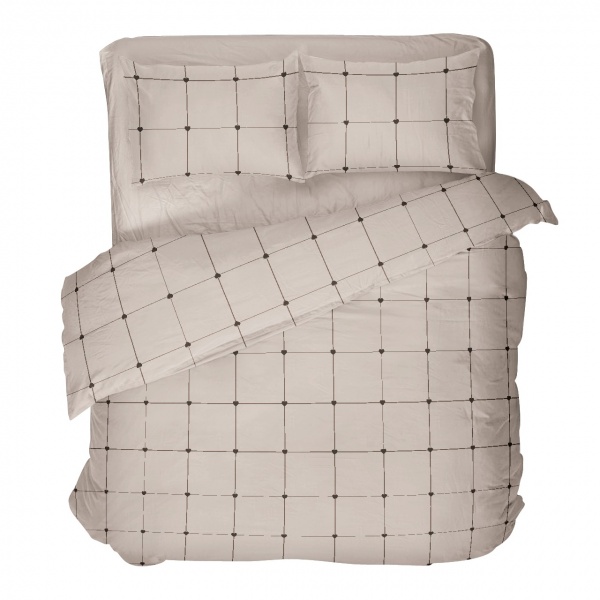 Комплект постельного белья семейный Cell бежевый UP! (Underprice) 