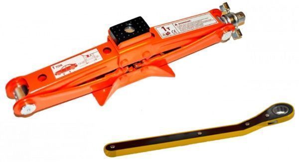 Домкрат механический Elegant винтовой ромбовидный с трещеткой 1 т