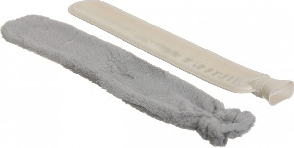 Подушка-грілка Гумова KM у чохлі зі штучного хутра 72x12 см сірий 