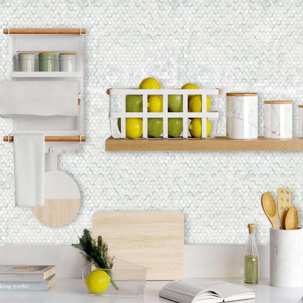 Декоративна панель EMERGO самоклеюча Hexagon 3D Сріблястий Home Inspire 