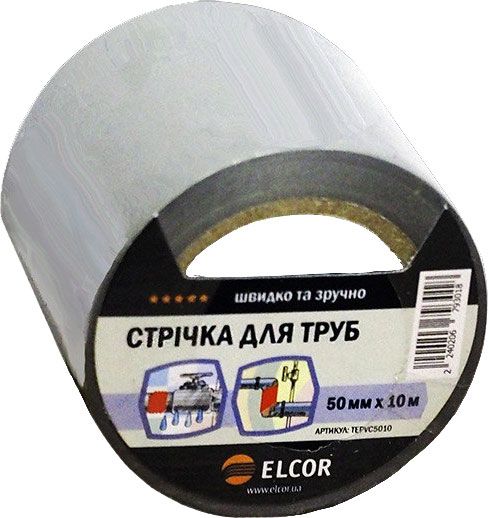 Клейкая лента Элкор TEPVC5010 для труб 50 мм 10 м 130 мкн