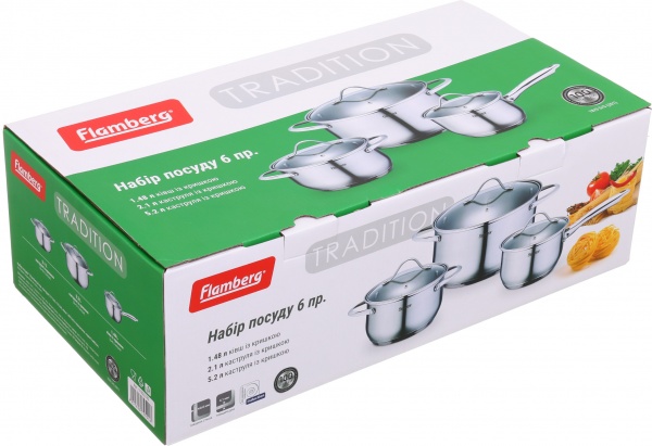 Набір посуду Tradition 6 предметів Flamberg Premium