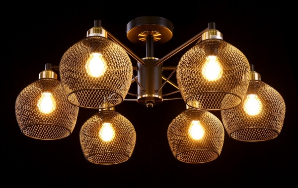 Світильник стельовий Accento lighting Sicilia 6x60 Вт E14 чорний ALHu-KC11099-6 