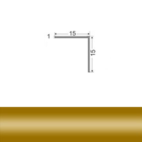 Профиль алюминиевый универсальный для плитки ТІS 15x15x2700 золото