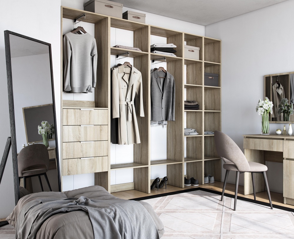 Корпус шкафа Грейд Санта с микролифтом 1000х1100х350 мм дуб сонома