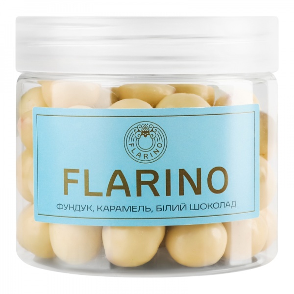 Фундук Flarino в карамели покрытый белым шоколадом 180 г 