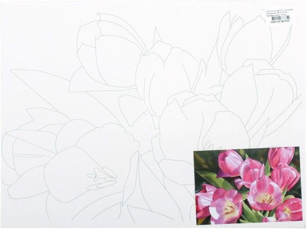 Полотно на картоні з контуром Натюрморт №16 Rosa Talent 