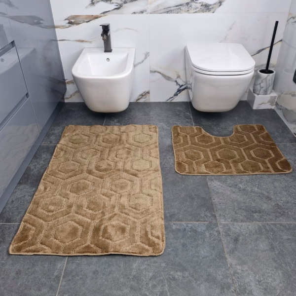 Набор ковриков Dariana Standard 60x100 см и 60x50 см бежевый соты 1000009629