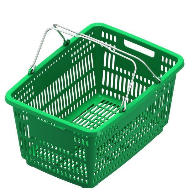 Кошик торговельний EPG універсальний з ручками 30 л, 375х475х240 мм, зелений