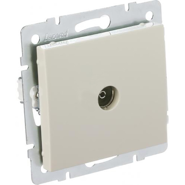 Розетка TV проходная Lezard Rain крем 703-0388-129
