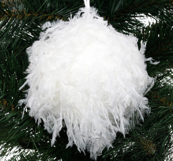 Куля новорічна Shunda пінопластиковий 100 мм білий SDA212910W