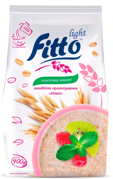 Пластівці вівсяні TM Fitto Light швидкого приготування Ніжні 400г 
